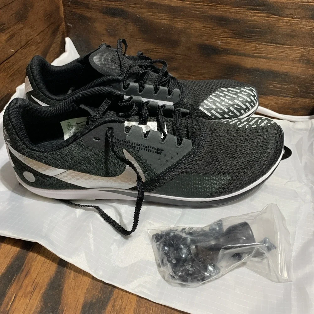 Nike Zoom Rival‎ XC6 Black 9.5 Metallic Silver Cross-Country Spike Track Shoes